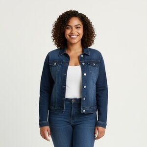 Buffalo David Bitton Women's Knit Stretch Denim Jean Jacket in Dark Indigo